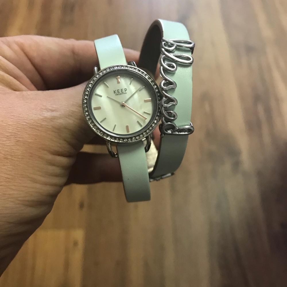 Watch on leather band